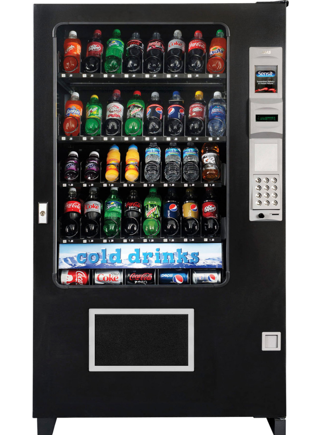 Drink vending machine with cold beverage options